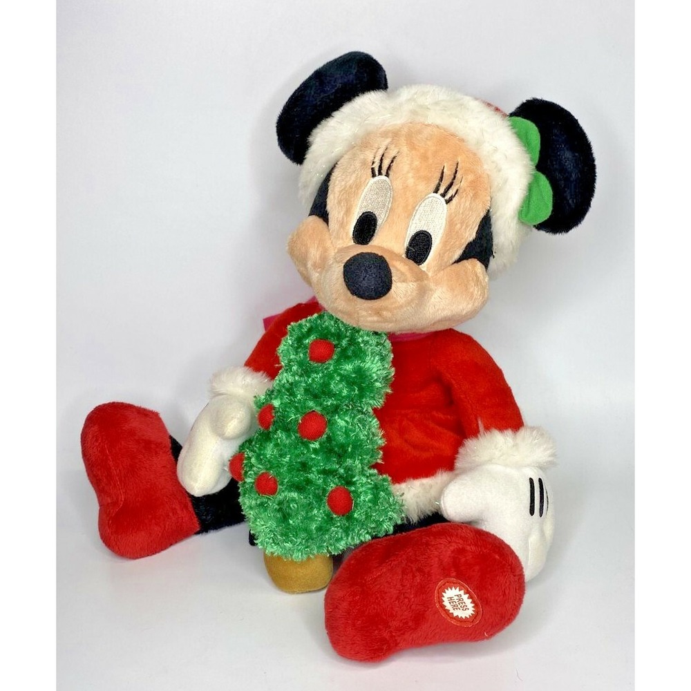Disney Christmas Minnie Mouse Light Up Music & Motion Plush Toy Decoration BB15